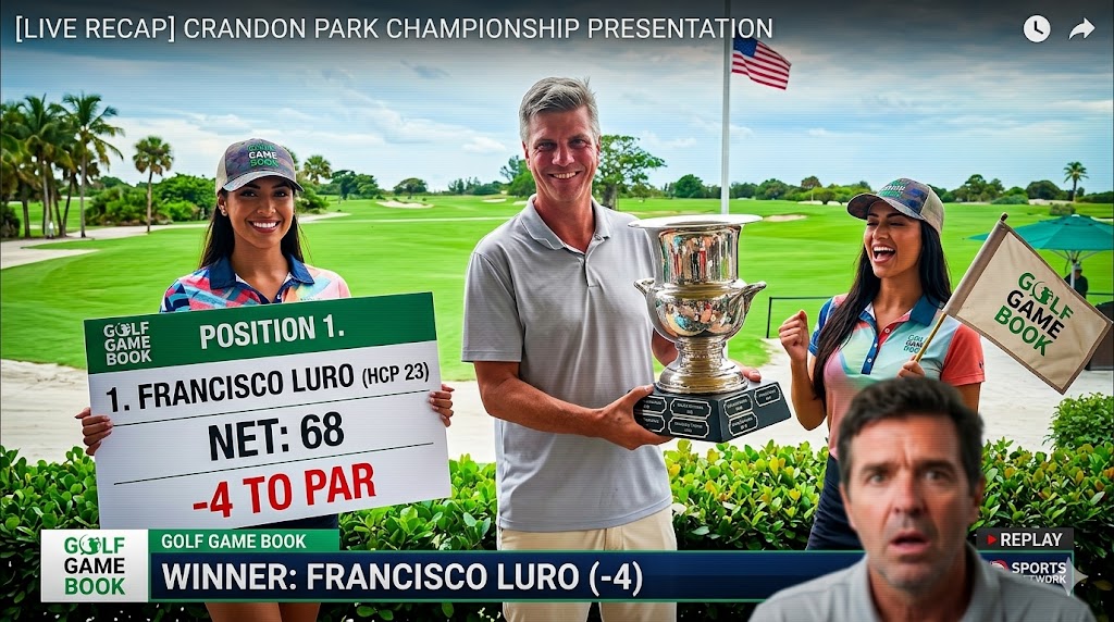 Francisco Luro recibiendo el trofeo de Crandon Park